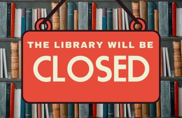Library Closed signage