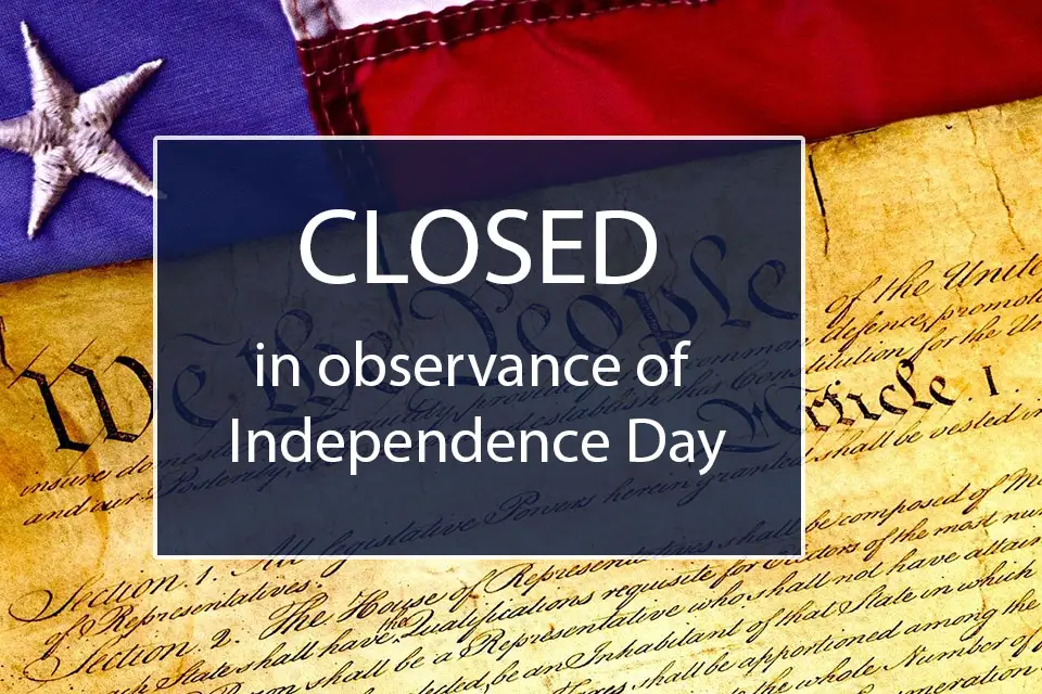 Closed for Martin Luther King Day